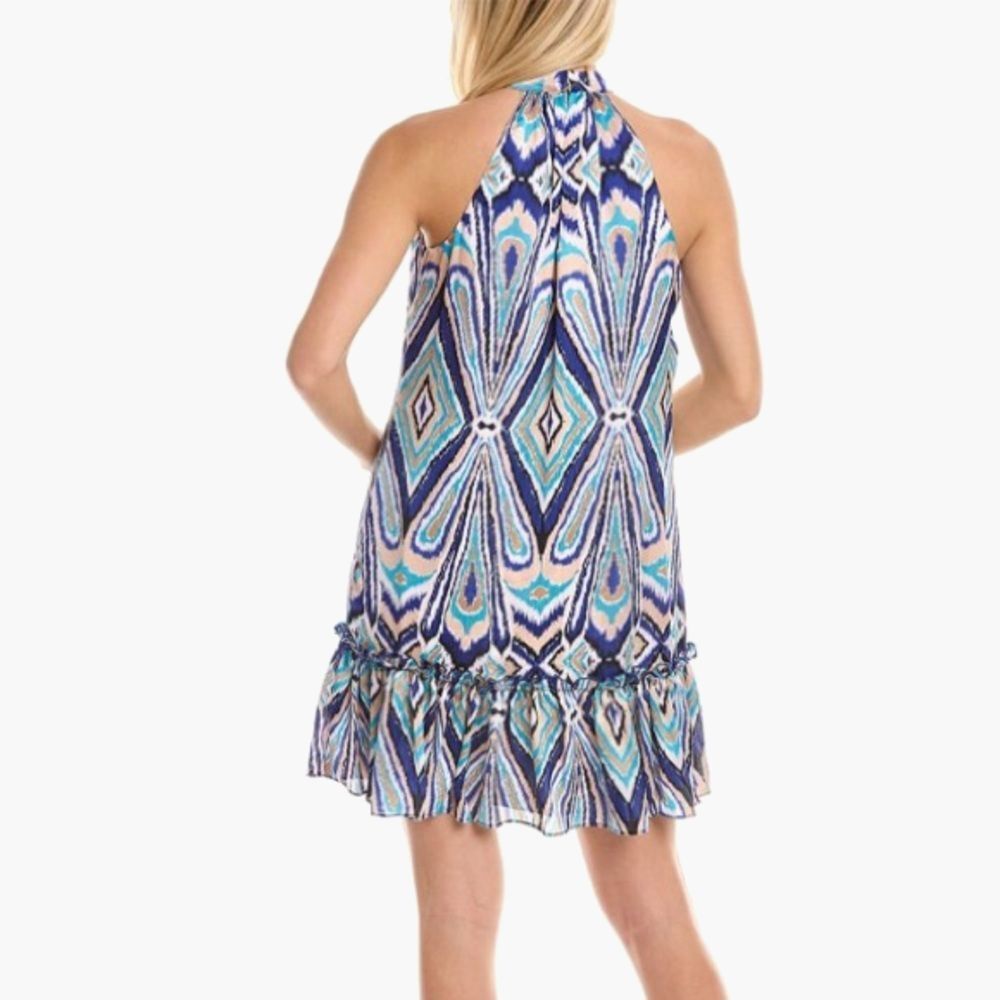 Trina Turk Blue and Purple Patterned Mini Dress - Picture 7 of 9